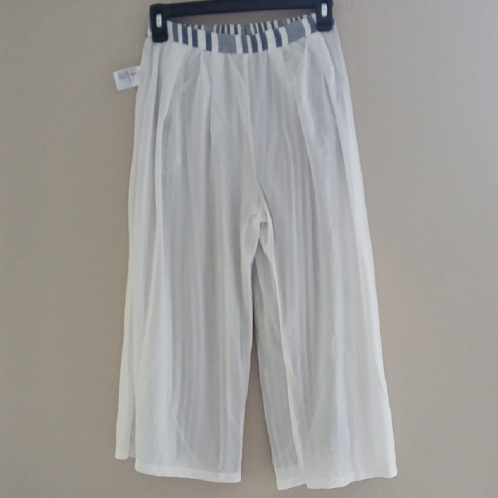 American Eagle Outfitters Navy and White Wide-Leg Pants‎ Sz XXS - Picture 5 of 8